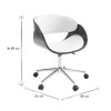 Chaise & Tabouret Miliboo | Chaise De Bureau Roulettes Design Blanc, Bois Fonc Noyer Et Acier Chrom Bent