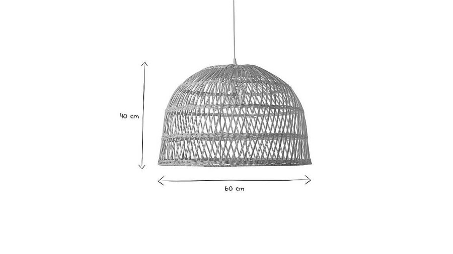 Luminaire Miliboo | Suspension En Rotin Naturel Tress D60 Cm Rocalisa