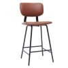 Chaise & Tabouret Miliboo Tabouret De Bar | Tabourets De Bar Vintage Marron Clair Avec Pieds M Tal 65 Cm (Lot De 2) Lab