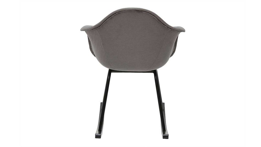 Canap & Fauteuil Miliboo Rocking Chair | Rocking Chair Design En Tissu Effet Velours Gris Et M Tal Noir Mambo