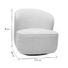 Canap & Fauteuil Miliboo Fauteuil Design | Fauteuil Design Pivotant En Tissu Effet Laine Boucl E Blanc Amber