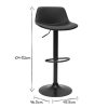 Chaise & Tabouret Miliboo Tabouret De Bar | Tabourets De Bar Relevables Polyur Thane Et M Tal Noir (Lot De 2) Nonie