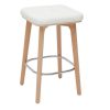 Chaise & Tabouret Miliboo Tabouret De Bar | Tabourets De Bar Blancs Et Bois Clair 65 Cm (Lot De 2) Gramma