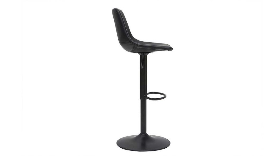 Chaise & Tabouret Miliboo Tabouret De Bar | Tabourets De Bar Vintage R Glables Pivotants Noirs (Lot De 2) New Rock