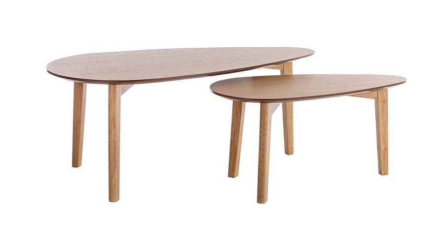 Table Miliboo | Tables Basses Gigognes Scandinaves Bois Clair Ch Ne (Lot De 2) Artik