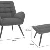 Canap & Fauteuil Miliboo Fauteuil Design | Fauteuil Et Repose-Pieds Design En Tissu Velours C Tel Vert Et M Tal Noir Zoe