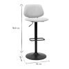 Chaise & Tabouret Miliboo Tabouret De Bar | Tabourets De Bar Relevables Design En Tissu Effet Velours Beige Et M Tal Noir Barnet (Lot De 2)