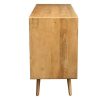 Rangement Miliboo | Buffet En Bois Manguier Massif Et Cannage Rotin 2 Portes Coulissantes L135 Cm Acange