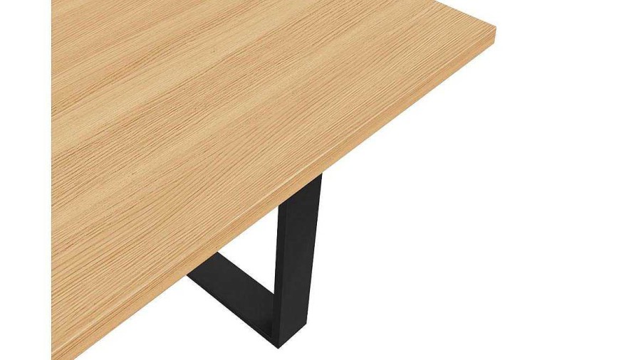 Table Miliboo Table Manger Fixe | Table Manger Rectangulaire Industrielle Bois Ch Ne Et M Tal Noir L180 Cm Valda