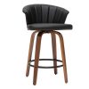 Chaise & Tabouret Miliboo Tabouret De Bar | Tabouret De Bar Design Pivotant Noir Et Bois Fonc H65Cm Albin