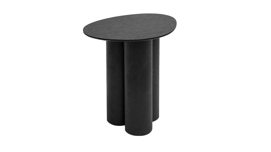 Table Miliboo | Table D'Appoint Design Bois Noir L44 Cm Hollen