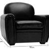 Canap & Fauteuil Miliboo Fauteuil Design | Fauteuil Vintage Cuir Marron Club