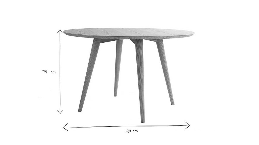 Table Miliboo Table Manger Fixe | Table Manger Design Ronde Noyer D120 Cm Livia