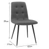 Chaise & Tabouret Miliboo Chaise Design | Chaises Design Capitonn Es En Tissu Gris Et M Tal Noir (Lot De 2) Escape