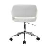 Chaise & Tabouret Miliboo | Chaise De Bureau Roulettes Design Blanc Et Acier Chrom Jessy