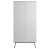 Chambre Miliboo | Armoire Scandinave Finition Blanc Mat Et Bois Clair L100 Cm Mahe