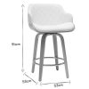 Chaise & Tabouret Miliboo Tabouret De Bar | Tabouret De Bar Design Blanc Et Bois Clair H65 Cm Lucien