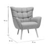 Canap & Fauteuil Miliboo Fauteuil Design | Fauteuil Scandinave En Tissu Gris Clair Et Bois Clair Avery