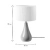 Luminaire Miliboo | Lampe Poser Taupe En C Ramique Brillante Et Abat-Jour En Tissu Pliss Blanc H49 Cm Troia