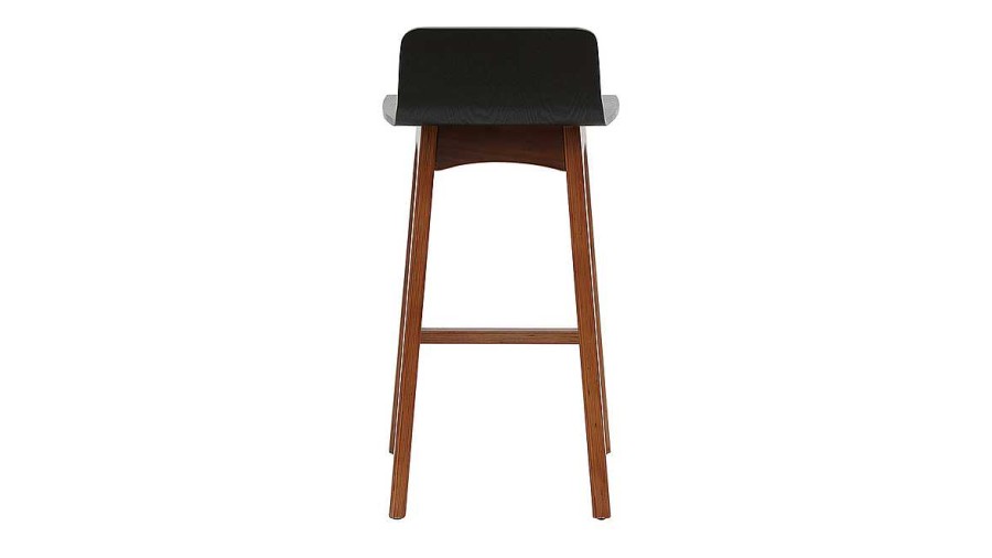 Chaise & Tabouret Miliboo Tabouret De Bar | Tabourets De Bar Scandinaves Noyer Et Noir H65 Cm (Lot De 2) Baltik