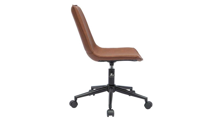 Chaise & Tabouret Miliboo | Chaise De Bureau Roulettes Marron Et M Tal Noir Lison