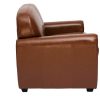 Canap & Fauteuil Miliboo Canap Cuir | Canap Cuir Vintage 2 Places Marron Et Bois Noir Club