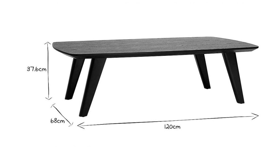 Table Miliboo | Table Basse Rectangulaire Vintage Bois Fonc Noyer L120Cm Fifties