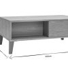 Table Miliboo | Table Basse Rectangulaire Avec Rangements Bois Clair Ch Ne L100 Cm Freddy