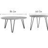 Table Miliboo | Tables Basses Gigognes Rondes Bois Manguier Massif Et M Tal Noir (Lot De 2) Vibes