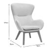 Canap & Fauteuil Miliboo Fauteuil Design | Fauteuil Scandinave En Tissu Effet Velours Textur Beige Et Bois Clair Eskua