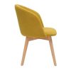 Chaise & Tabouret Miliboo Chaise Design | Chaises Scandinaves En Tissu Effet Velours Jaune Moutarde Et Bois Clair Massif (Lot De 2) Vanity