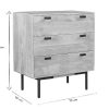 Rangement Miliboo | Commode En Bois Manguier Massif Et M Tal Noir 3 Tiroirs L70 Cm Jude