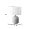 Luminaire Miliboo | Lampe Poser Taupe En C Ramique Brillante Et Abat-Jour En Tissu Pliss Blanc H35 Cm Piega