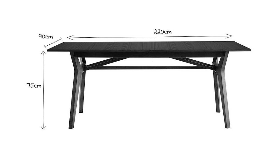 Table Miliboo Table Extensible | Table Extensible Rallonges Int Gr Es Rectangulaire Bois Fonc Noyer L180-220 Cm Foster