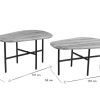 Table Miliboo | Tables Basses Gigognes Bois Clair Massif Et M Tal Noir (Lot De 2) Suzane