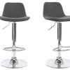 Chaise & Tabouret Miliboo Tabouret De Bar | Tabourets De Bar Design Tissu Gris Fonc (Lot De 2) Zack