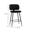 Chaise & Tabouret Miliboo Tabouret De Bar | Tabourets De Bar Noirs En Tissu Velours Et M Tal H70 Cm (Lot De 2) Atrium