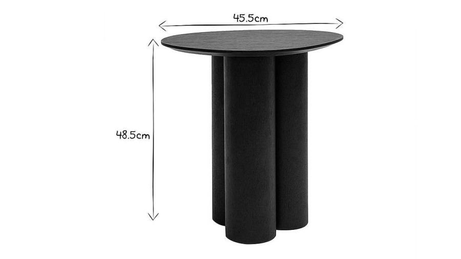 Table Miliboo | Table D'Appoint Design Bois Noir L44 Cm Hollen