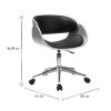 Chaise & Tabouret Miliboo | Chaise De Bureau Roulettes Design Noir, Bois Clair Et Acier Chrom Bent