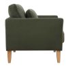 Canap & Fauteuil Miliboo Fauteuil Design | Fauteuil Scandinave D Houssable En Tissu Effet Velours Vert Kaki Et Bois Clair Oslo