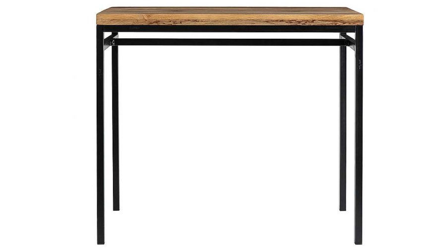 Table Miliboo | Table Haute Industrielle En Bois Manguier Massif Et M Tal Noir L115 Cm Ypster