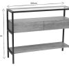 Table Miliboo | Console En Bois Manguier Massif Et Plateau En Verre 2 Tiroirs L100 Cm Sita