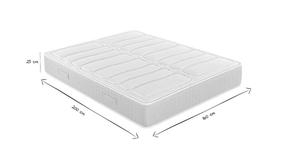 Chambre Miliboo | Matelas 160X200 Cm Ressorts Ensach S Avec Accueil Mousse M Moire De Forme 25 Cm Ben