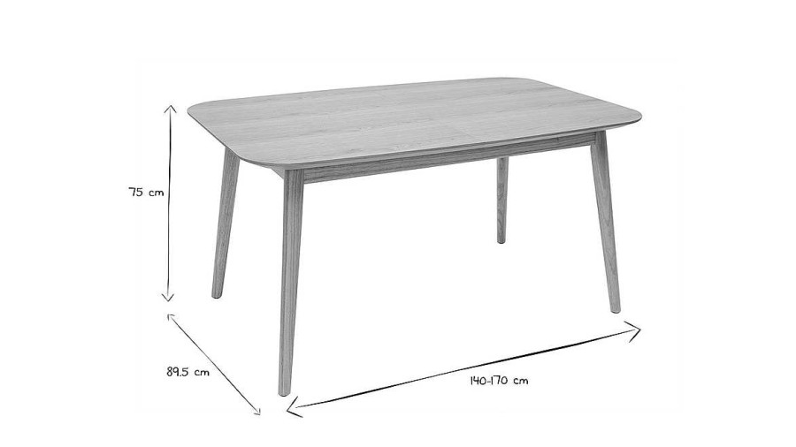 Table Miliboo Table Extensible | Table Extensible Rallonges Int Gr Es Rectangulaire En Bois Clair Ch Ne L140-170 Cm Ank