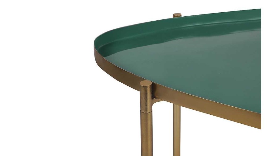 Table Miliboo | Tables Basses Gigognes Laqu Es Vert-Cyan Et Vert (Lot De 3) Zuria