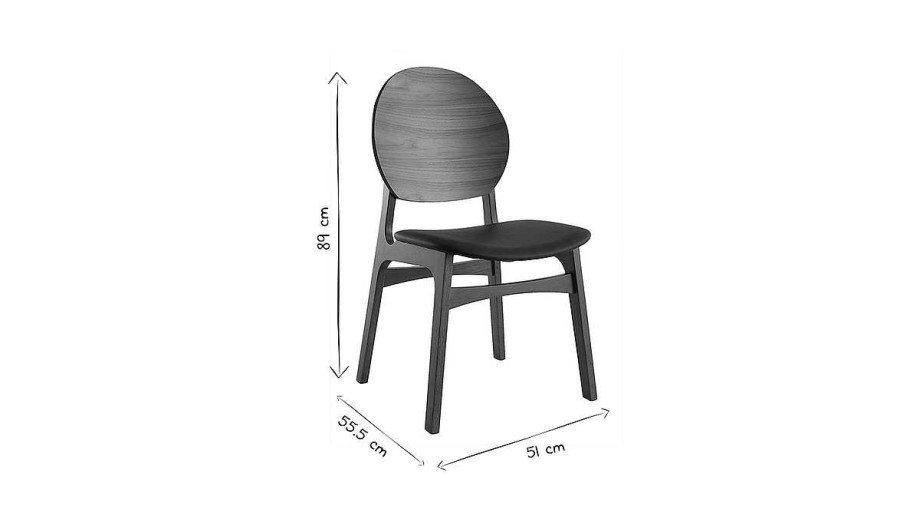 Chaise & Tabouret Miliboo Chaise Design | Chaises Scandinaves En Bois Fonc Et Noir (Lot De 2) Elton