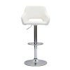 Chaise & Tabouret Miliboo Tabouret De Bar | Tabourets De Bar R Glables Blanc Et Acier Chrom (Lot De 2) Laurette