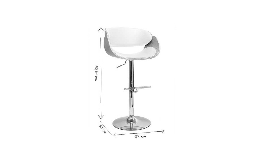 Chaise & Tabouret Miliboo Tabouret De Bar | Tabouret De Bar Design R Glable Blanc Et Bois Clair Bent