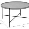 Table Miliboo | Table Basse Ronde Bois Clair Et M Tal Noir D75 Cm Bassy