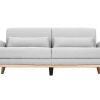 Canap & Fauteuil Miliboo Canap Design | Canap Scandinave 3 Places En Tissu Gris Clair Et Bois Clair Ektor